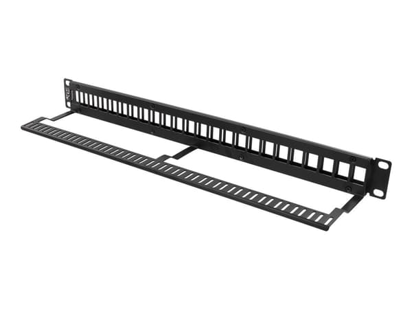 DELTACO PAN-113 - Koblingspanel - rackmonterbar - svart - 1U - 19" - 24 porter