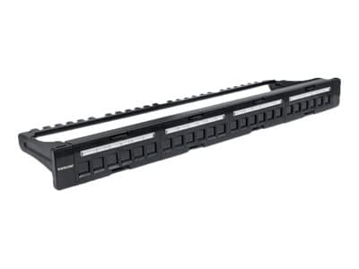 Intellinet Patch Panel, Blank, 1U, 24-Port, Black - Koblingspanel - svart - 1U - 24 porter