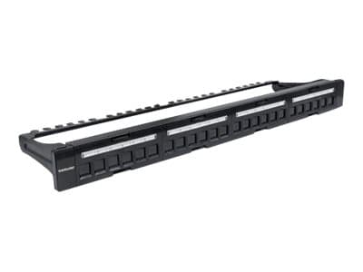Intellinet Patch Panel, Blank, 1U, 24-Port, Black - Koblingspanel - svart - 1U - 24 porter