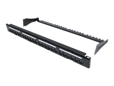 Intellinet Patch Panel, Blank, 1U, 24-Port, Black - Koblingspanel - svart - 1U - 24 porter