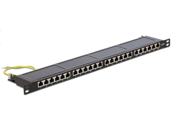 DeLOCK 43316, RJ-45, LSA, Musta, Metalli, Telinekiinnitys, 0.5U, 482,6 mm