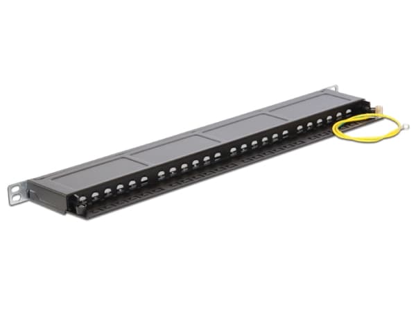 DeLOCK 43316, RJ-45, LSA, Musta, Metalli, Telinekiinnitys, 0.5U, 482,6 mm