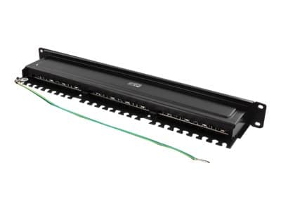DELTACO STP patch panel, 24xRJ45, Cat6, 1U, 19", metal, black