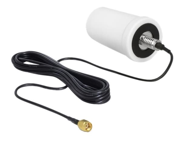 Delock WLAN RP-SMA - Antenne - utendørs - Wi-Fi - 0 dBi - rundtstrålende - utendørs - hvit
