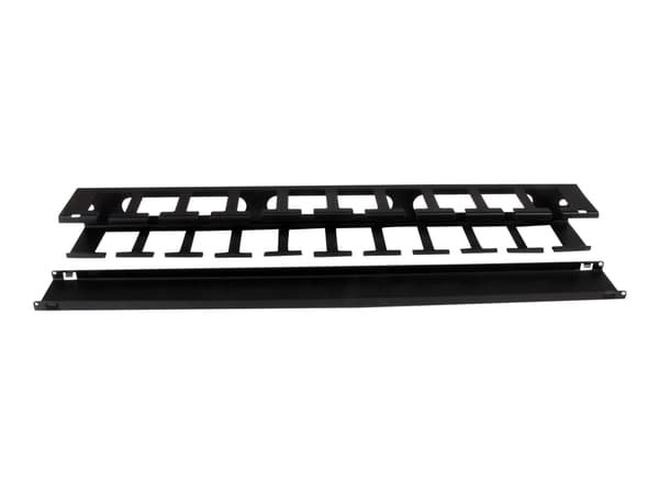 StarTech.com 1U Horizontal Finger Duct Rack Cable Management Panel with Cover - Server Rack Cable Duct - Rack Cable Organizer / Manager (CMDUCT1UX) -