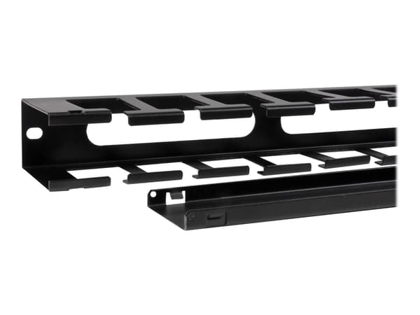 StarTech.com 1U Horizontal Finger Duct Rack Cable Management Panel with Cover - Server Rack Cable Duct - Rack Cable Organizer / Manager (CMDUCT1UX) -