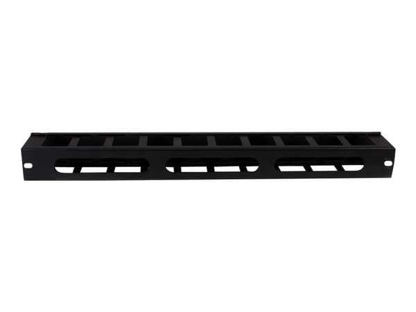 StarTech.com 1U Horizontal Finger Duct Rack Cable Management Panel with Cover - Server Rack Cable Duct - Rack Cable Organizer / Manager (CMDUCT1UX) -