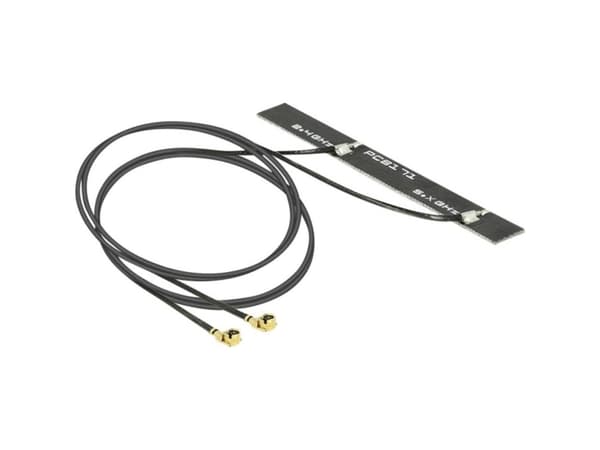 Delock WLAN Twin Antenna - Antenne - 6.16 cm - Wi-Fi - 5 dBi - innendørs - svart