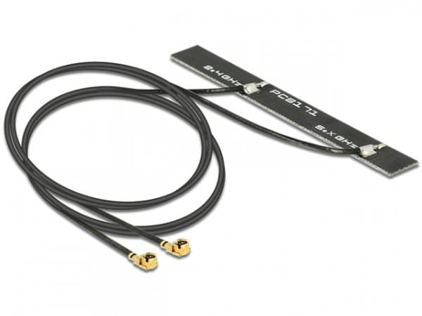 Delock WLAN Twin Antenna - Antenne - 6.16 cm - Wi-Fi - 5 dBi - innendørs - svart