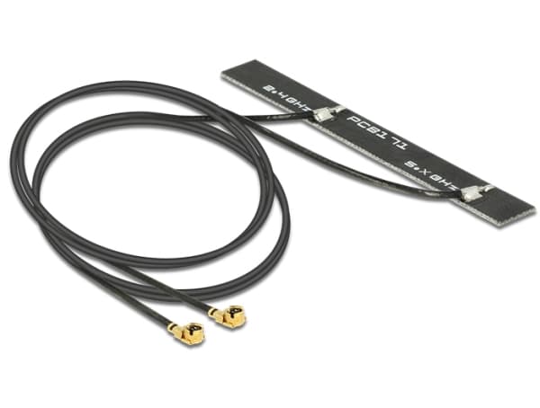 Delock WLAN Twin Antenna - Antenne - 6.16 cm - Wi-Fi - 5 dBi - innendørs - svart