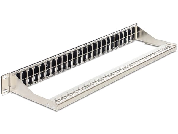 Delock Keystone Patch Panel - Koblingspanel - svart - 1U - 19" - 48 porter