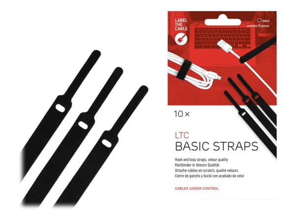 LTC BASIC STRAPS - Kabelfestebånd - 17 cm - svart (en pakke 10)