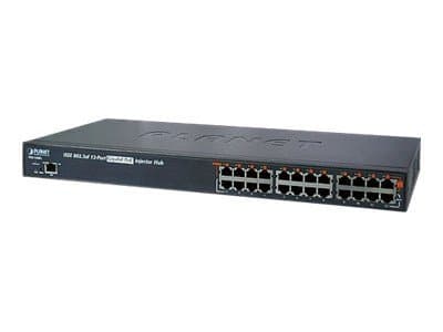 PLANET POE-1200G - Strömtillförsel (kan monteras i rack) - AC 100-240 V - 190 Watt - Ethernet 10/100 - utgångskontakter: 12 - 1U - 19" Blå