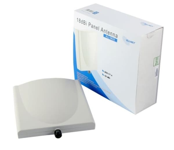 ALLNET ALL19025, 18 dBi, 4,9 - 5,875 GHz, 50 ohm (O), 18°, 18°, sektorantenne