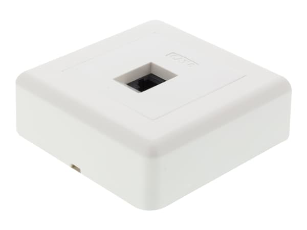 DELTACO VR-33 - Overflatemonteringsboks for nettverk - CAT 6 - UTP - RJ-45 - hvit