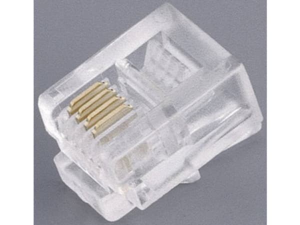 TRU COMPONENTS Modulstik TC-2525002 Stik, lige Poler: 6P6C Pol-tal (RJ) 6P6C Transparent 100 stk