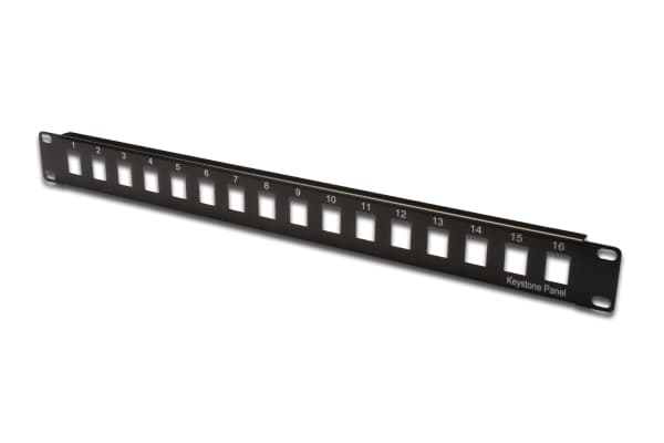 DIGITUS Professional DN-91400 - Koblingspanel - UTP - svart, RAL 9005 - 1U - 19" - 16 porter