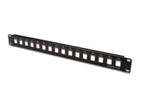 DIGITUS Professional DN-91400 - Koblingspanel - UTP - svart, RAL 9005 - 1U - 19" - 16 porter