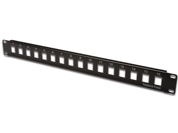 DIGITUS Professional DN-91400 - Koblingspanel - UTP - svart, RAL 9005 - 1U - 19" - 16 porter