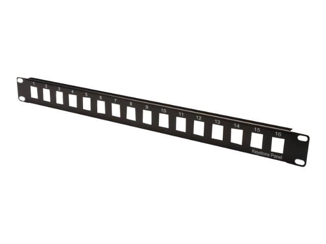 DIGITUS Professional DN-91400 - Patch-panel - UTP - svart, RAL 9005 - 1U - 19" - 16 portar