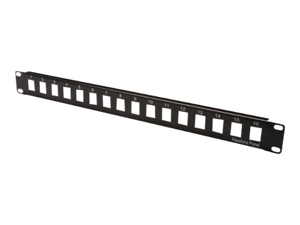 DIGITUS Professional DN-91400 - Koblingspanel - UTP - svart, RAL 9005 - 1U - 19" - 16 porter Sort