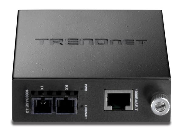 TRENDnet TFC-1000S20 - Fibermedieomformer - 1GbE - 1000Base-LX, 1000Base-T - RJ-45 / SC-enkeltmodus - opp til 20 km - 1300 nm - TAA-samsvar