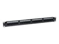 Miniatyrbilde 3 av 5: Intellinet Patch Panel, Cat6, UTP, 24-Port, 1U, Black - Koblingspanel - CAT 6 - UTP - RJ-45 X 24 - svart - 1U - 19"