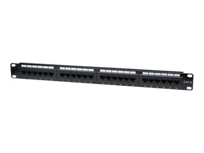 Intellinet Patch Panel, Cat6, UTP, 24-Port, 1U, Black - Koblingspanel - CAT 6 - UTP - RJ-45 X 24 - svart - 1U - 19"