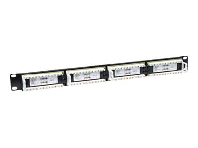 Intellinet Patch Panel, Cat6, UTP, 24-Port, 1U, Black - Koblingspanel - CAT 6 - UTP - RJ-45 X 24 - svart - 1U - 19" Sort