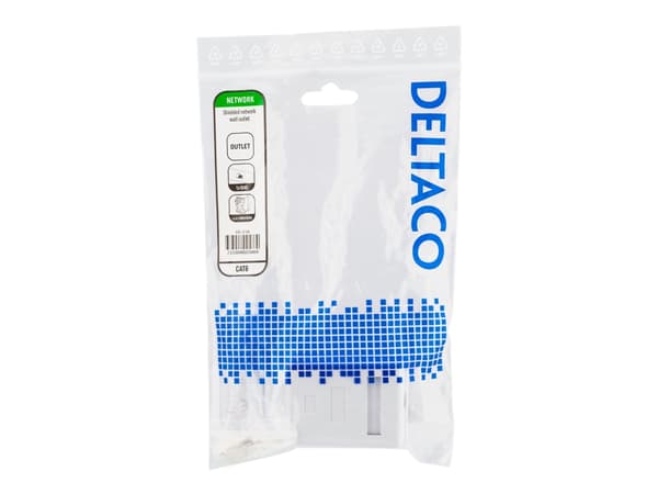DELTACO VR-216 - Liitin pinta-asennukseen - pinta-asennus - CAT 6 - FTP - RJ-45 - valkoinen