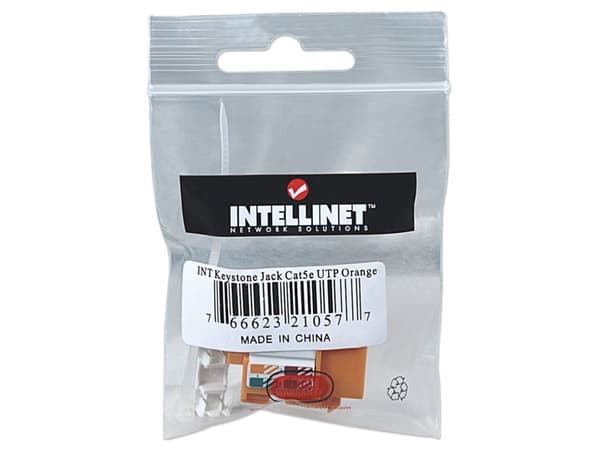 Intellinet 210577, Platt, Orange, RJ-45, Honkoppling, 22/26, Cat5e
