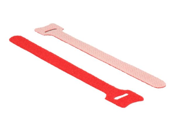 Delock - Kabelfestebånd - 15 cm - rød (en pakke 10)