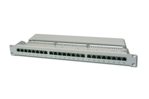 DIGITUS DN-91524S - Patch-panel - CAT 5e - RJ-45 X 24 - grå, RAL 7035 - 1U - 19"