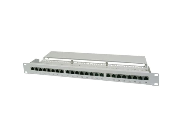 DIGITUS DN-91524S - Patch-panel - CAT 5e - RJ-45 X 24 - grå, RAL 7035 - 1U - 19"