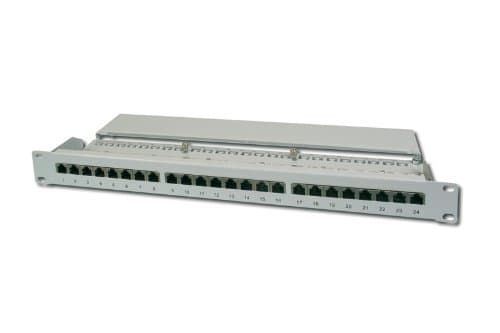 DIGITUS DN-91524S - Patch-panel - CAT 5e - RJ-45 X 24 - grå, RAL 7035 - 1U - 19"