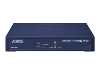 PLANET VC-234G - Nettverksutvider - 1GbE, Ethernet over VDSL2 - 10Base-T, 100Base-TX, 1000Base-T, VDSL2 - 4 x RJ-45 / RJ-11 - opp til 1.4 km