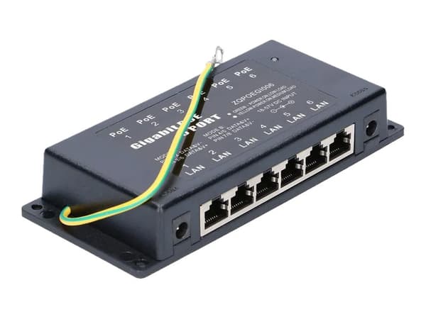 Extralink - Strøminjektor (veggmonterbar) - AC 100-240 V - 90 watt - utgangskontakter: 6 - svart