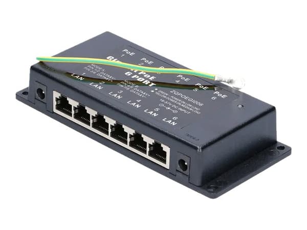 Extralink - Strøminjektor (veggmonterbar) - AC 100-240 V - 90 watt - utgangskontakter: 6 - svart