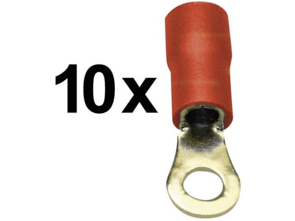 Sinuslive RKS-1,5 P Ringkabelsko Tværsnit (max.)=1.50 mm² Hul-dia.=4 mm Delvist isoleret Rød 10 stk