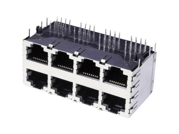 econ connect 3022S4, RJ45, Satin Stål, Messing, Nickel, 40 mO, 1,5 A, 0 - 70 °C