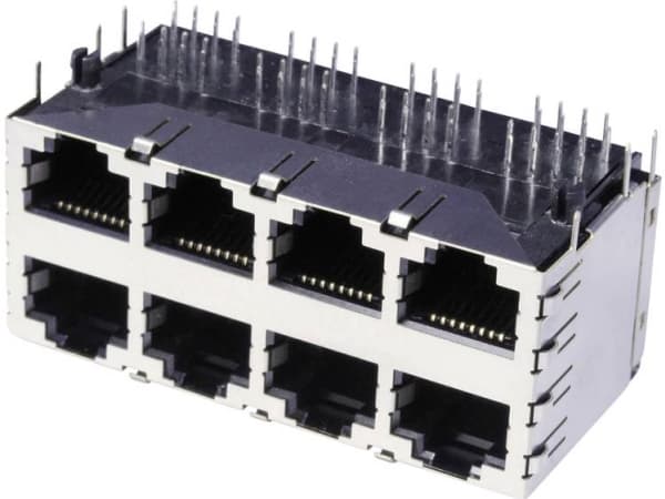 econ connect 3022S4, RJ45, Satin Stål, Messing, Nickel, 40 mO, 1,5 A, 0 - 70 °C