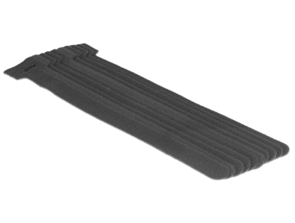 Delock - Kabelfestebånd - 20 cm - svart (en pakke 10)