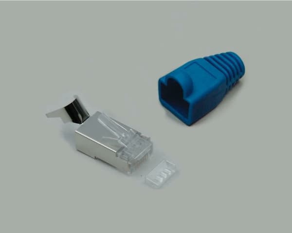 BKL Electronic 143305, 8P/8C RJ45, Blå, Krom, Transparent, Hankoppling, Rak, Guld, 5 g