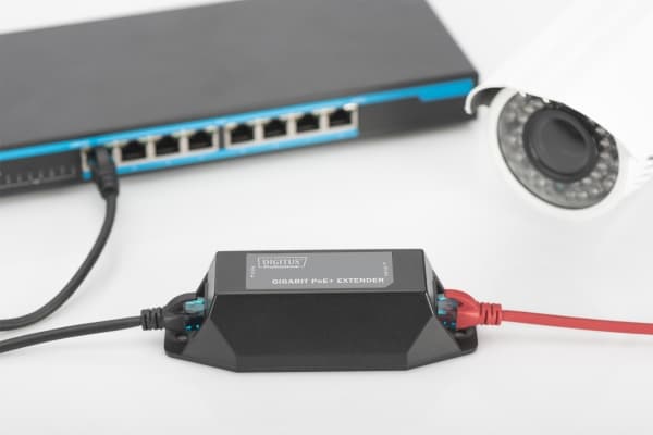DIGITUS Professional PoE+ Extender - Forsterker - 1GbE - RJ-45 / RJ-45 - opp til 100 m