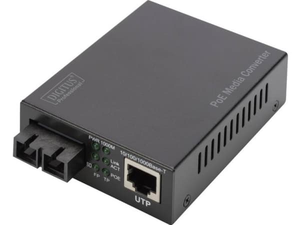 DIGITUS Professional DN-82150 - Medieomvandlare - 1GbE - 10Base-T, 1000Base-SX, 100Base-TX, 1000Base-T - RJ-45 / SC-läge (multi-mode) - upp till 500