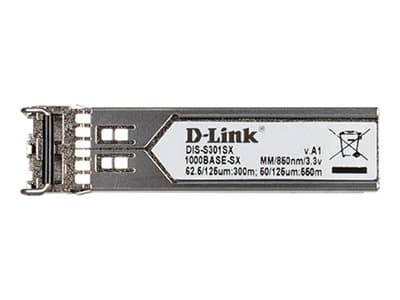 D-Link DIS S301SX - SFP (mini-GBIC) transceivermodul - 1GbE - 1000Base-SX - LC multimodus - opp til 550 m