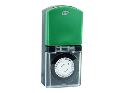 REV 0025710603, Päivittäinen ajastin, Musta, Vihreä, Rotaatio, 1 päivää, IP44, 230 V