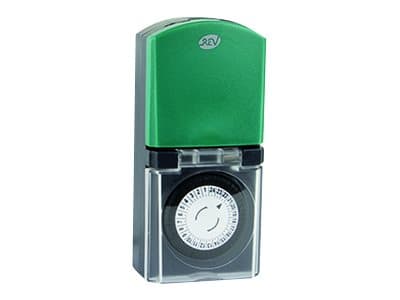 REV 0025710603, Päivittäinen ajastin, Musta, Vihreä, Rotaatio, 1 päivää, IP44, 230 V