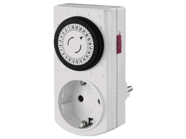 Bachmann Mini Time switch mechanical - Automatisk strømsvitsj - AC 230 V - 3680 watt - hvit