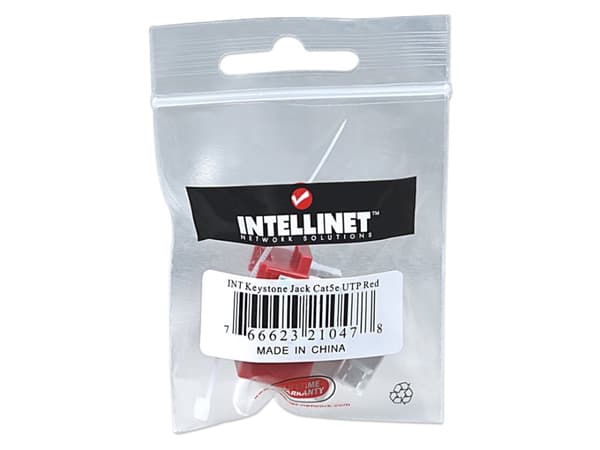 Intellinet 210478, Flat, Rød, RJ-45, Hunkjønn, 22/26, Cat5e